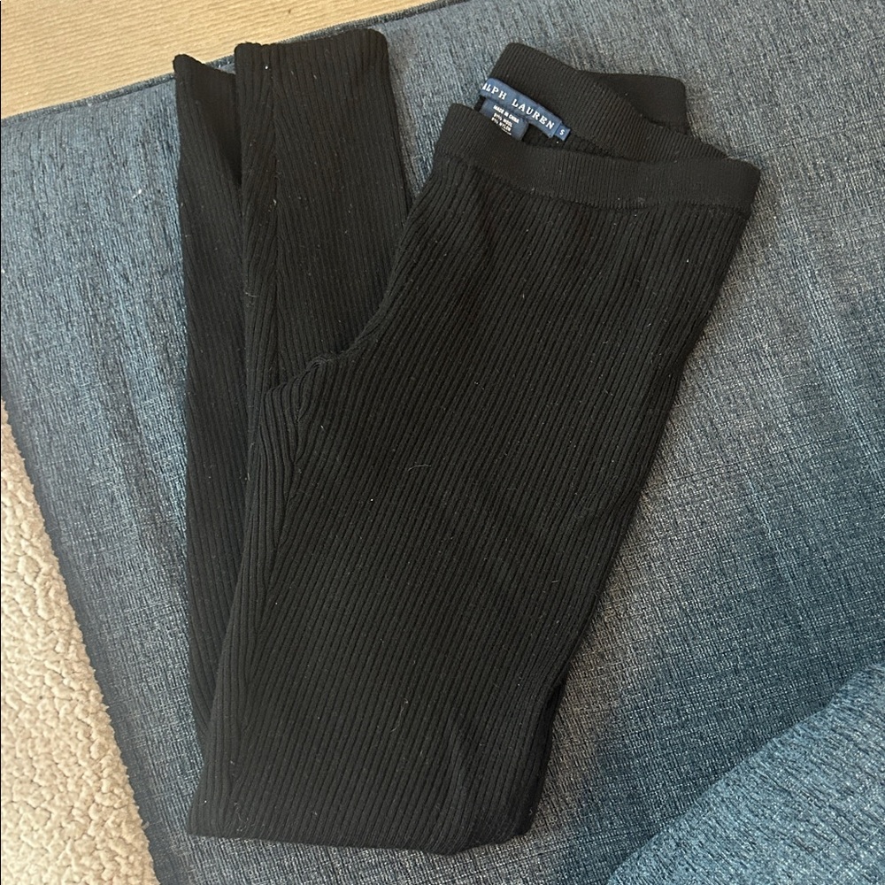 Ralph Lauren Blue Label Black Wool Blend Merino wool leggings S